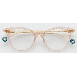 Kid's Eyeglasses KALEOS Daisy 002-Transparent Pink/glitter